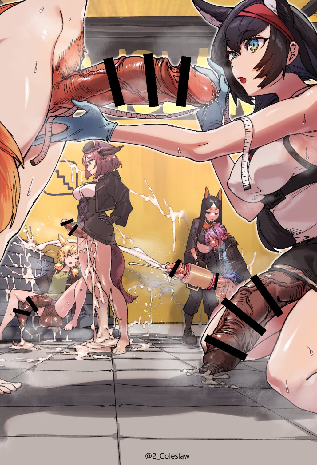 Arknights futa writhing in ecstasy